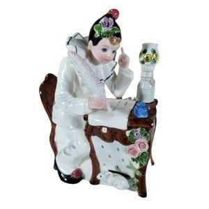 Vtg Schmidt Yamaha Love Letters Ceramic Music Box Rat Mouse Clown Joker Desk